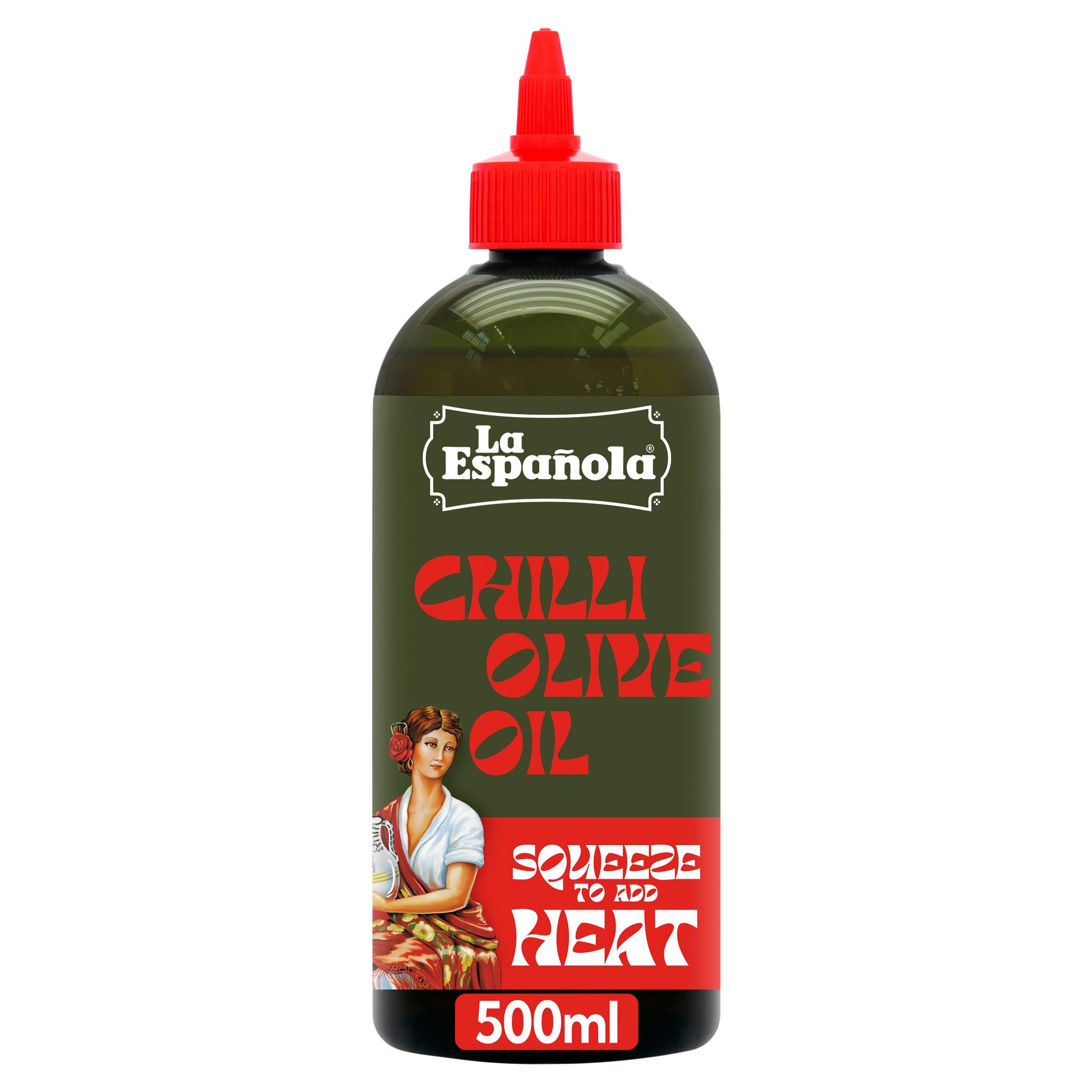 La Espanola chilli olive oil 500ml squeezy bottle (British brand)