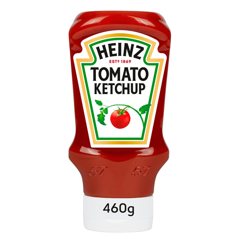 Heinz Top Down Tomato Ketchup 460g plastic bottle, UK version
