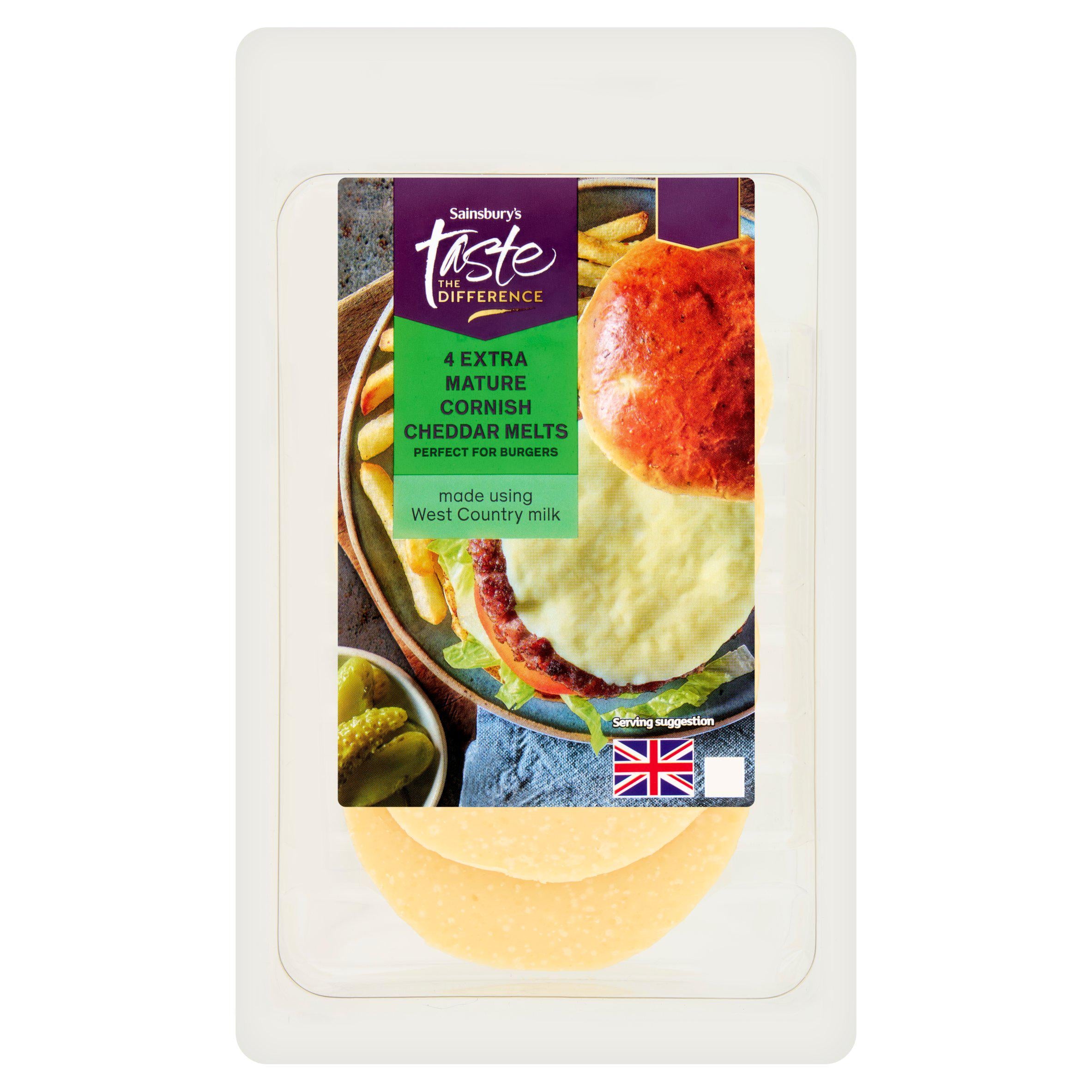 Sainsbury's extra mature Cornish cheddar cheese melts 140g, imported from the UK