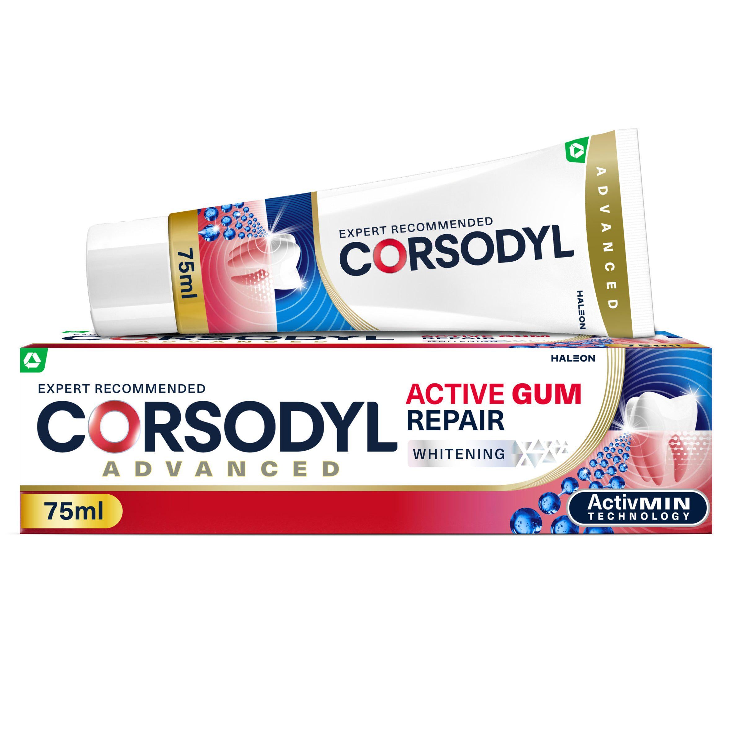 Corsodyl Active Gum Repair Whitening Toothpaste 75ml - British product