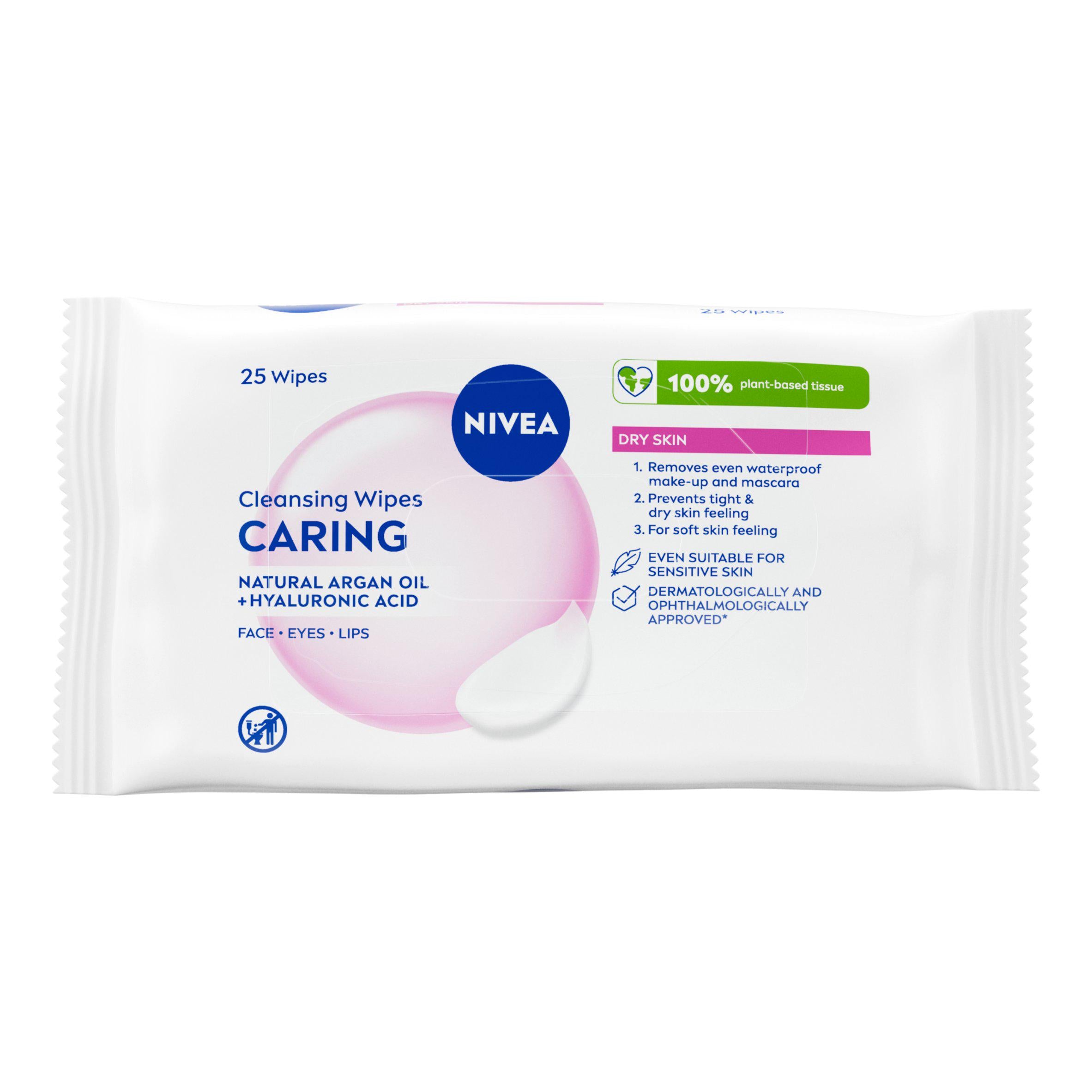 Nivea biodegradable cleansing face wipes 25 count, UK version