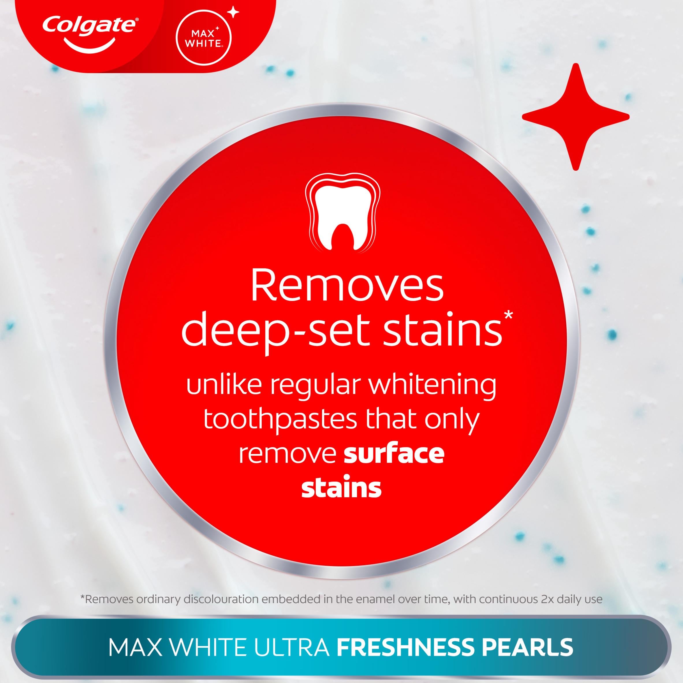 Colgate Max White Ultra Freshness Pearls toothpaste 75ml, imported from the UK