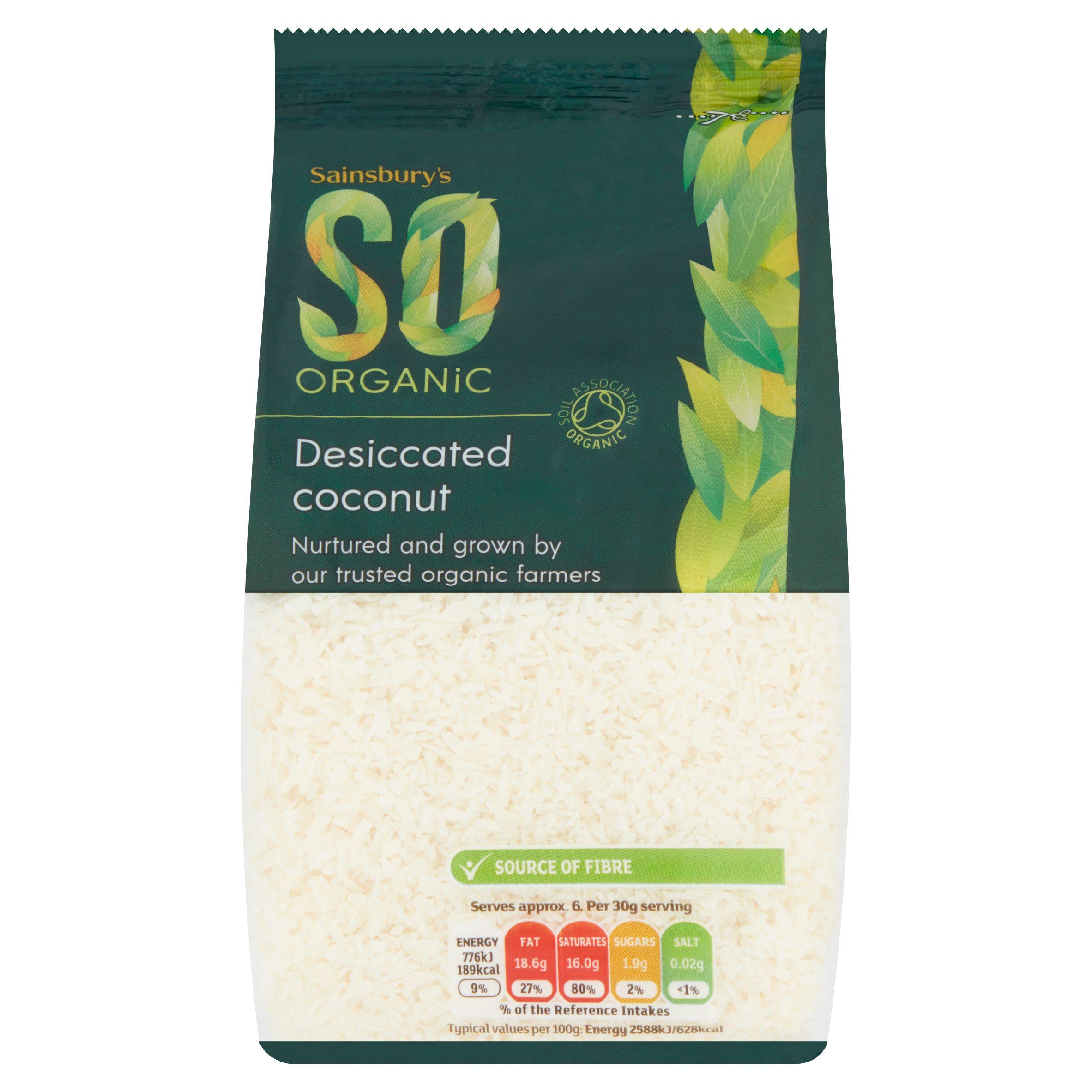 Sainsbury's SO Organic Desiccated Coconut 200g (British brand)