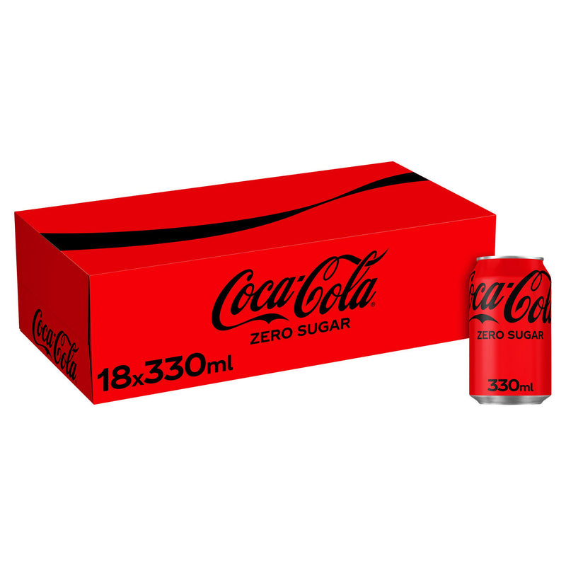 Coca-Cola soft drink Zero Sugar 18x330ml (British brand)