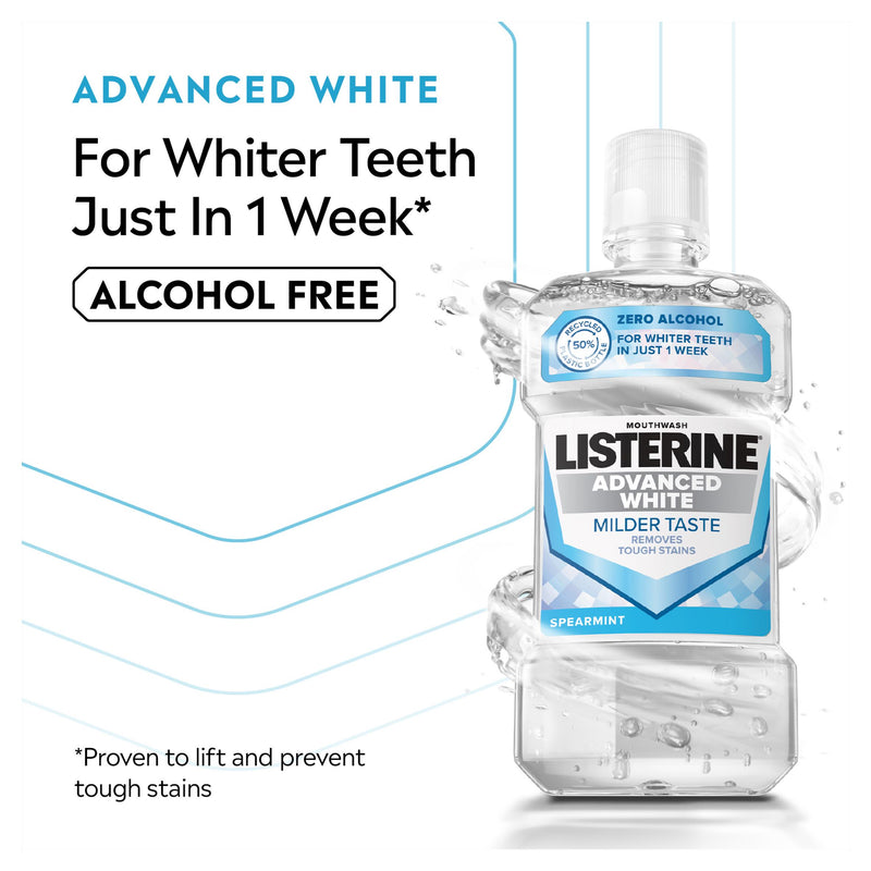 Listerine Advanced White Milder Taste mouthwash 500ml - British product