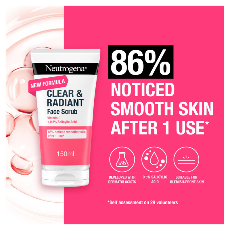 Neutrogena Clear & Radiant face scrub 150ml (British brand)