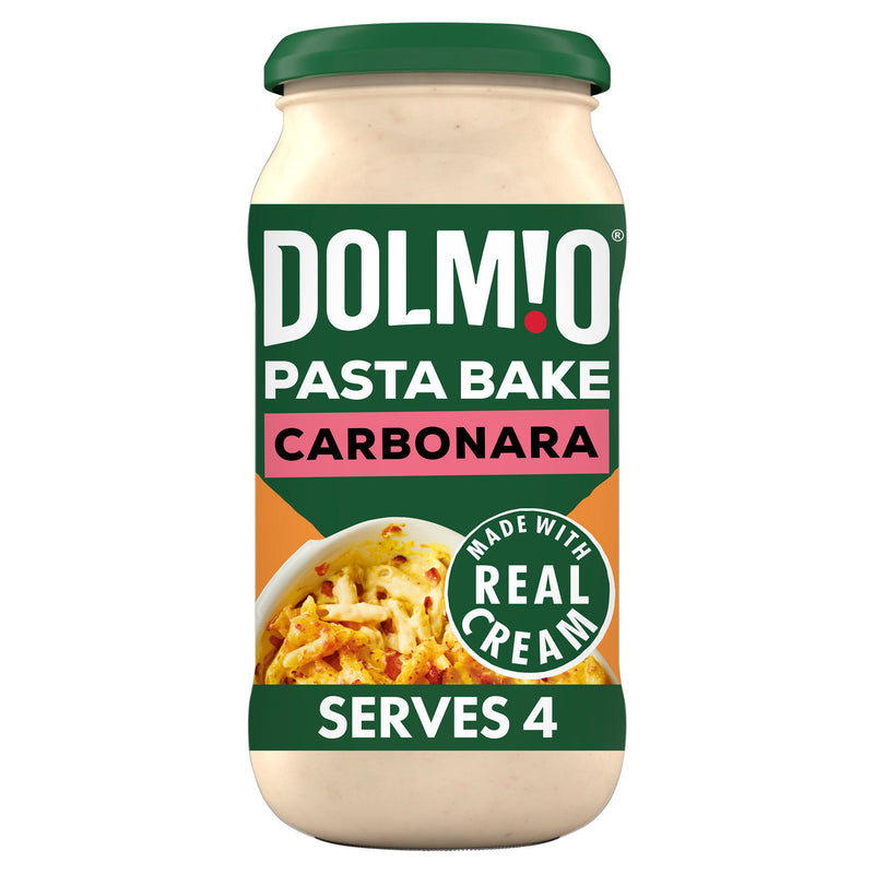 Dolmio pasta bake sauce carbonara 430g, imported from the UK