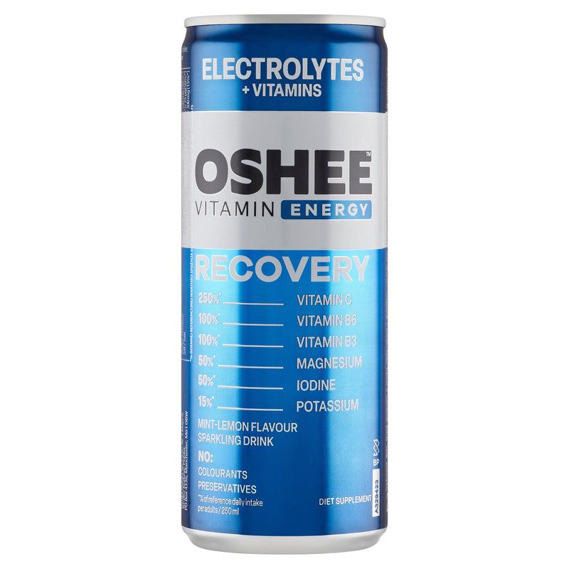 Oshee vitamin recovery drink mint-lemon flavour 250ml, imported from the UK