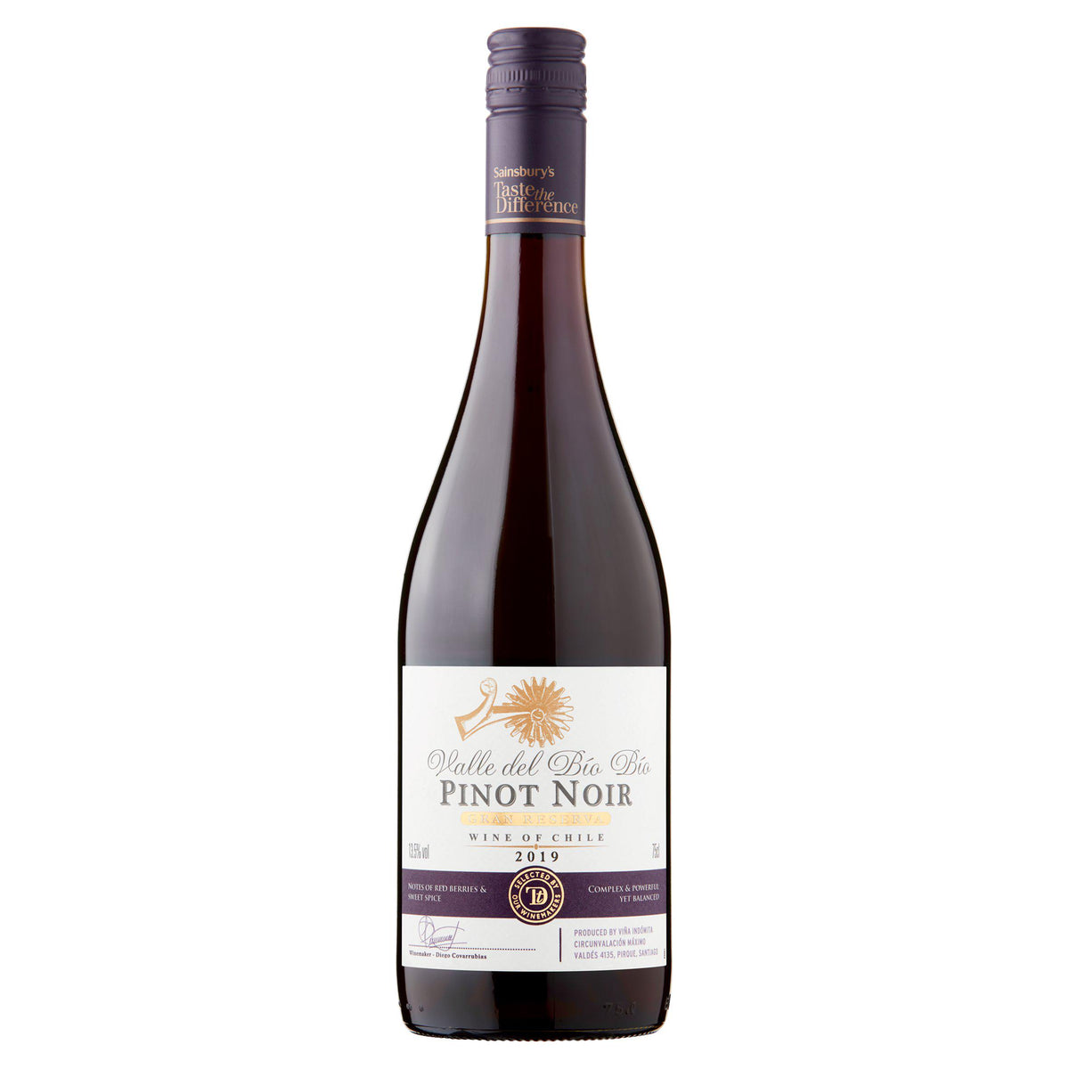 Sainsbury's Taste the Difference Pinot Noir red wine 75cl (British brand)