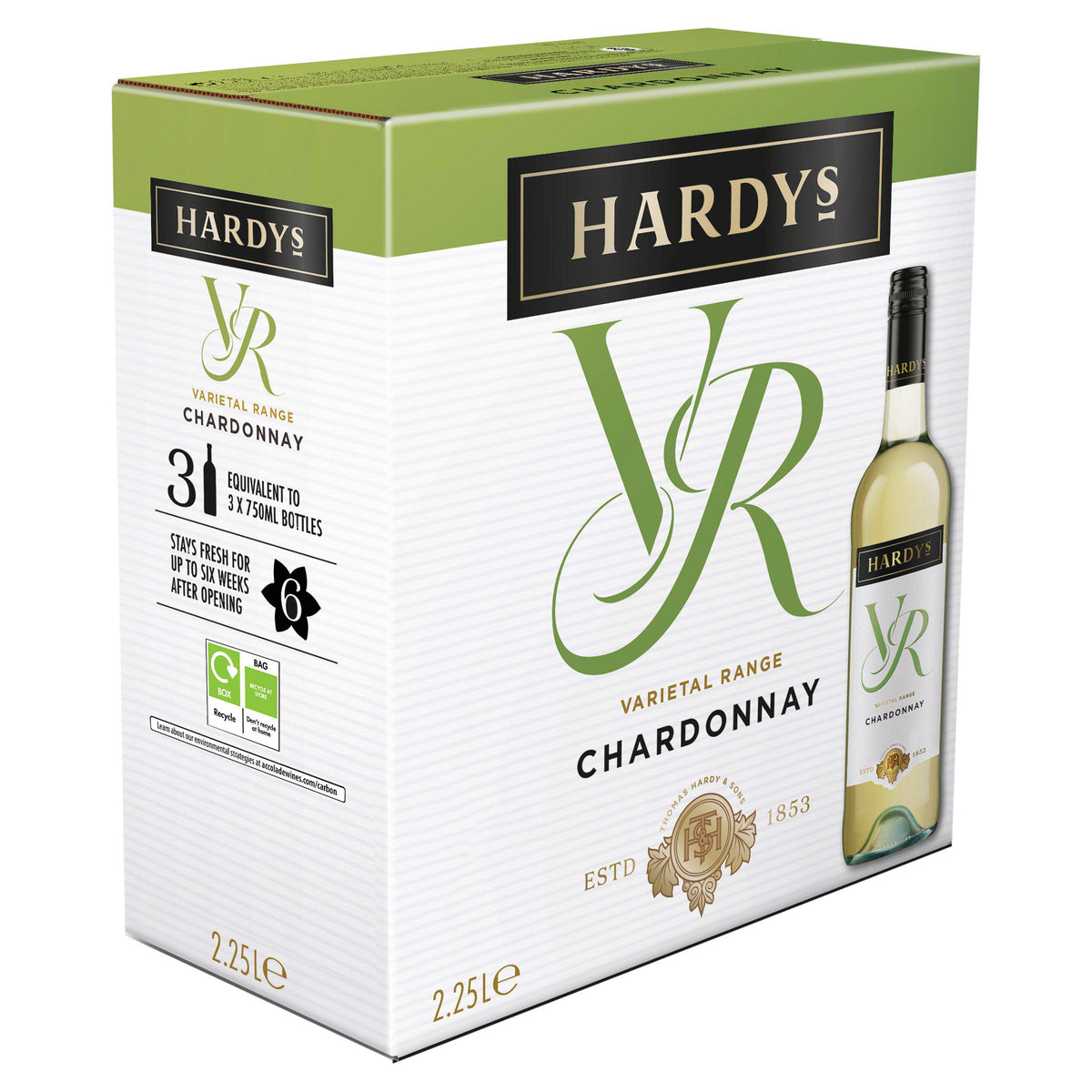 Hardys VR Chardonnay white wine 2.25L, imported from the UK