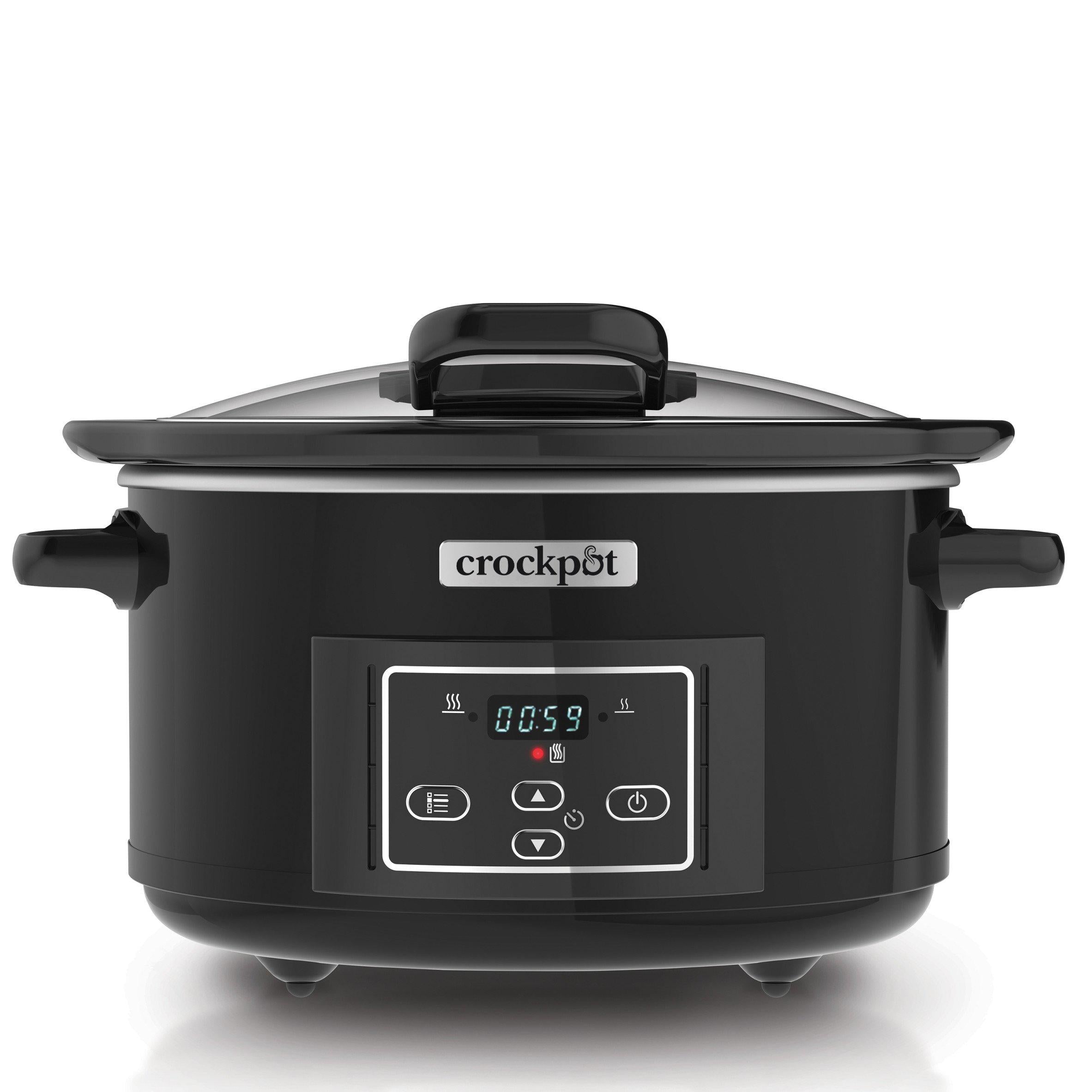 Crockpot 4.7L slow cooker black hinged lid - British product