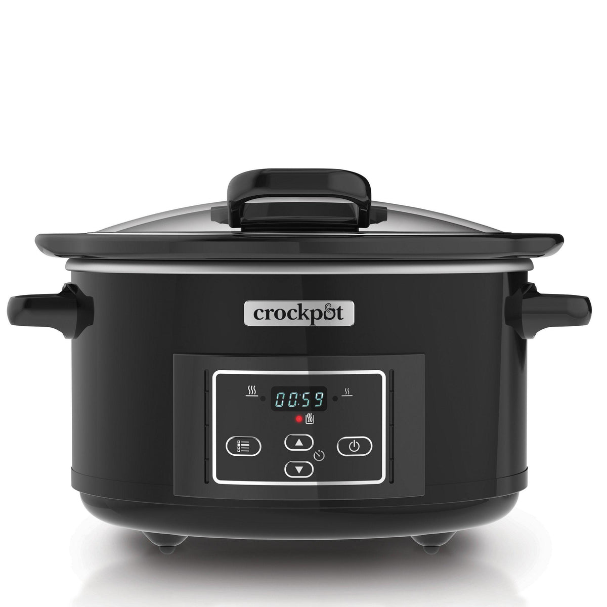 Crockpot 4.7L slow cooker black hinged lid - British product