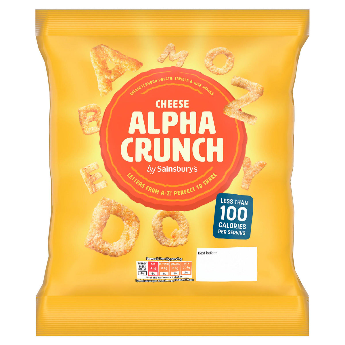 Sainsbury's cheese crunch chips cheese flavour 80g, UK version