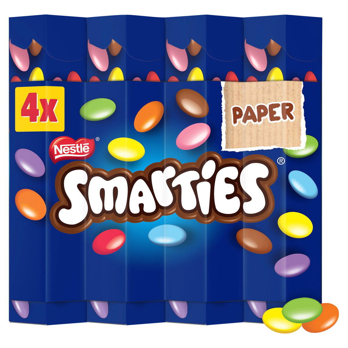 Smarties milk chocolate tubes multipack 4x38g, imported from the UK
