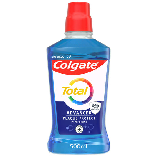 Colgate Total Advanced Plaque Protect Peppermint Mouthwash 500ml GOODS Sainsburys   