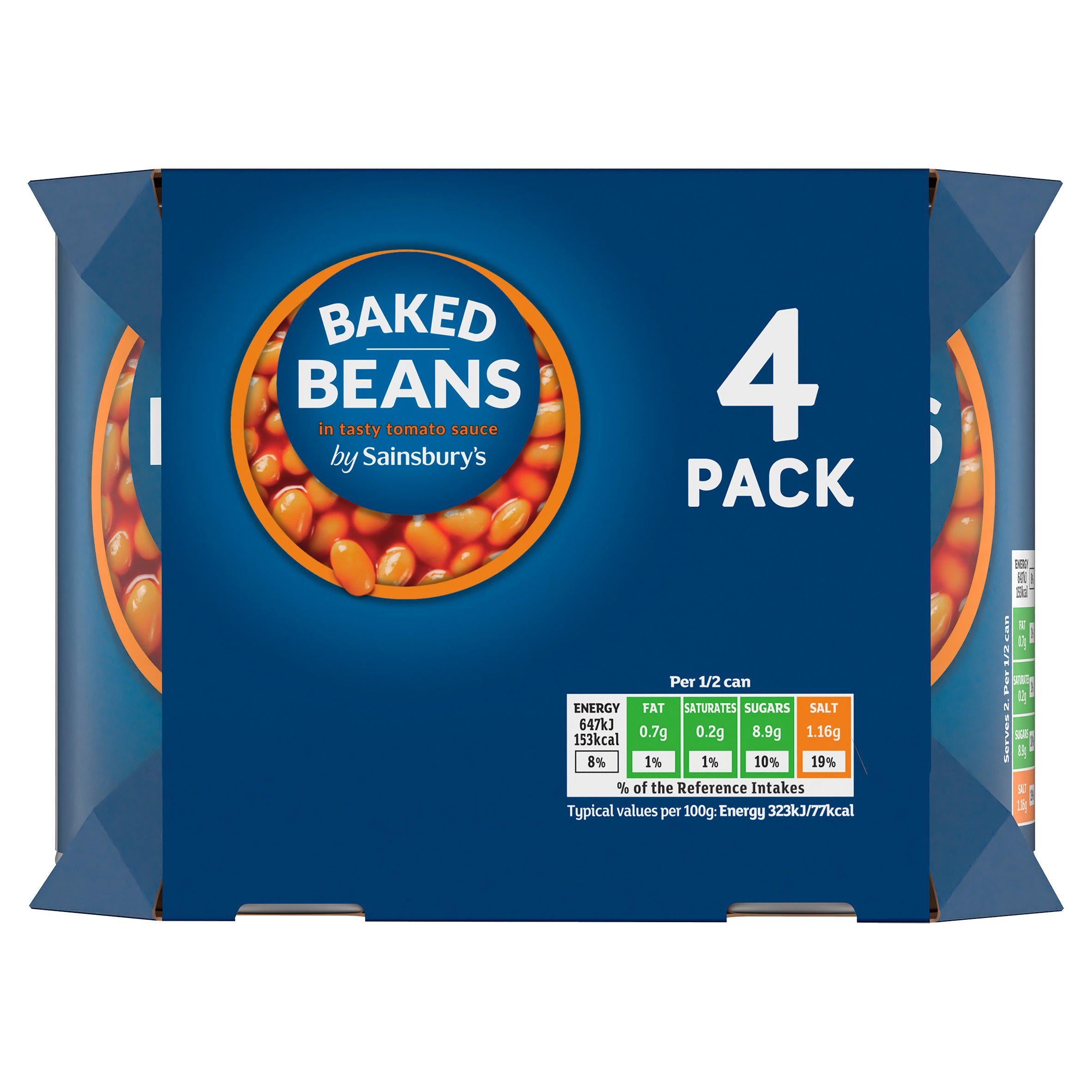 Sainsbury's baked beans in tomato sauce 1.6kg, imported from the UK