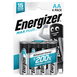 Energizer Max Plus AA batteries 4 pack, imported from the UK