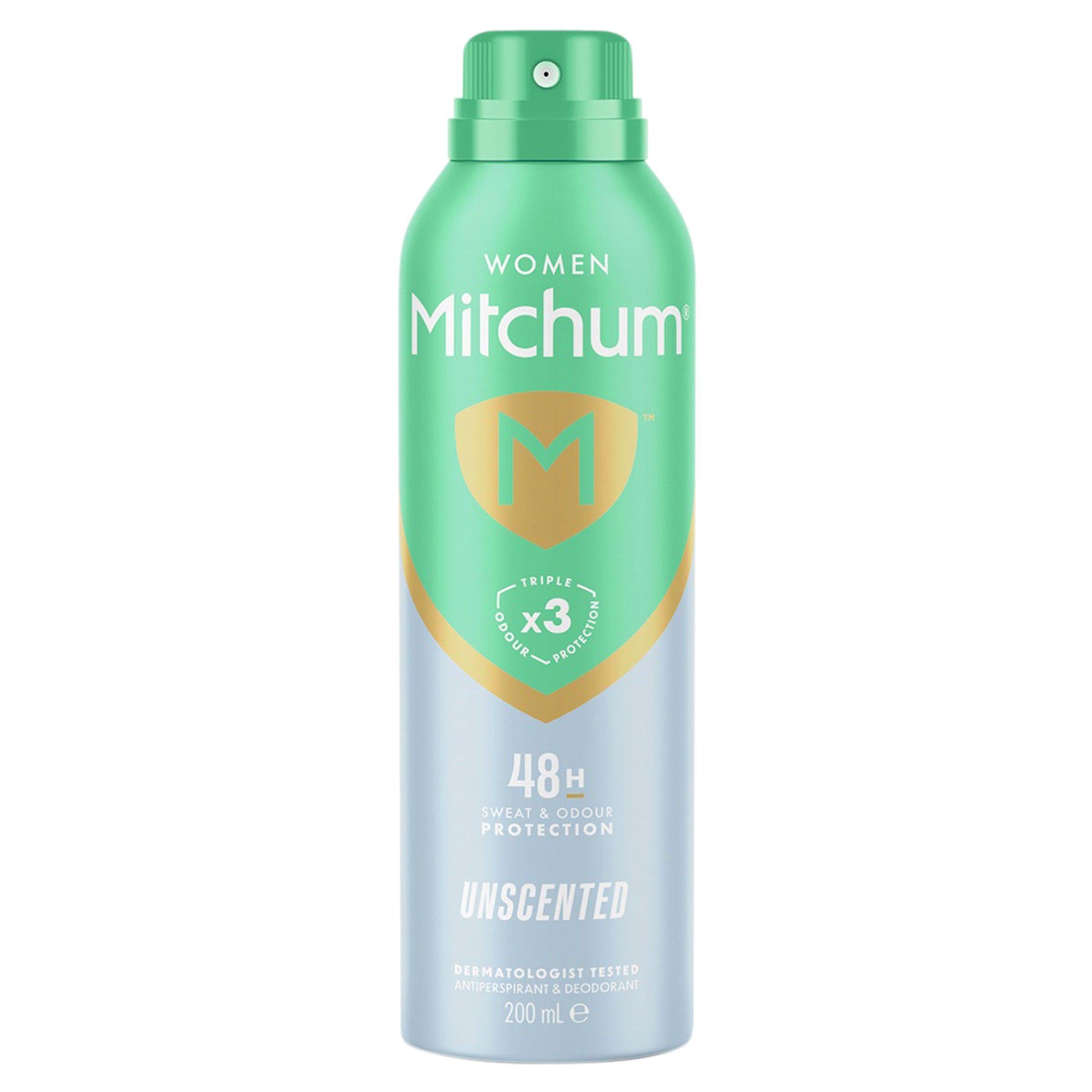 Mitchum women triple odor defense unscented anti-perspirant deodorant 200ml, UK version