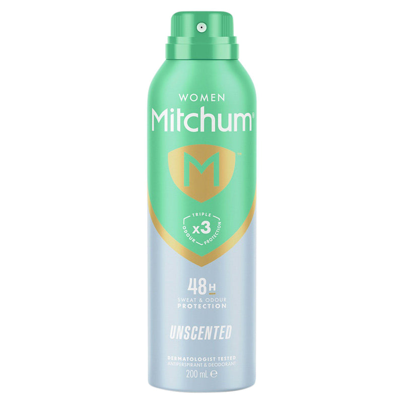 Mitchum women triple odor defense unscented anti-perspirant deodorant 200ml, UK version