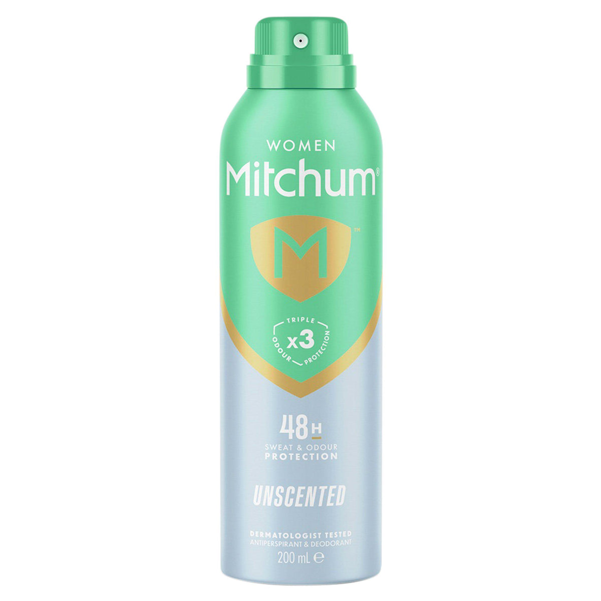 Mitchum women triple odor defense unscented anti-perspirant deodorant 200ml, UK version