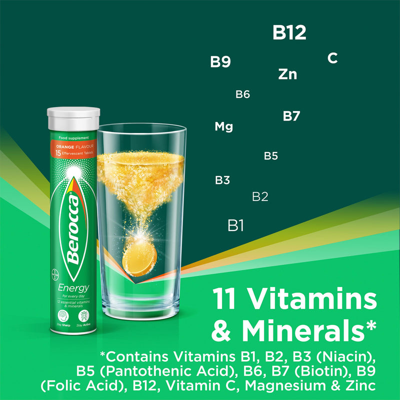Berocca Orange Energi Brause-Vitamine 45 (Britische Marke)