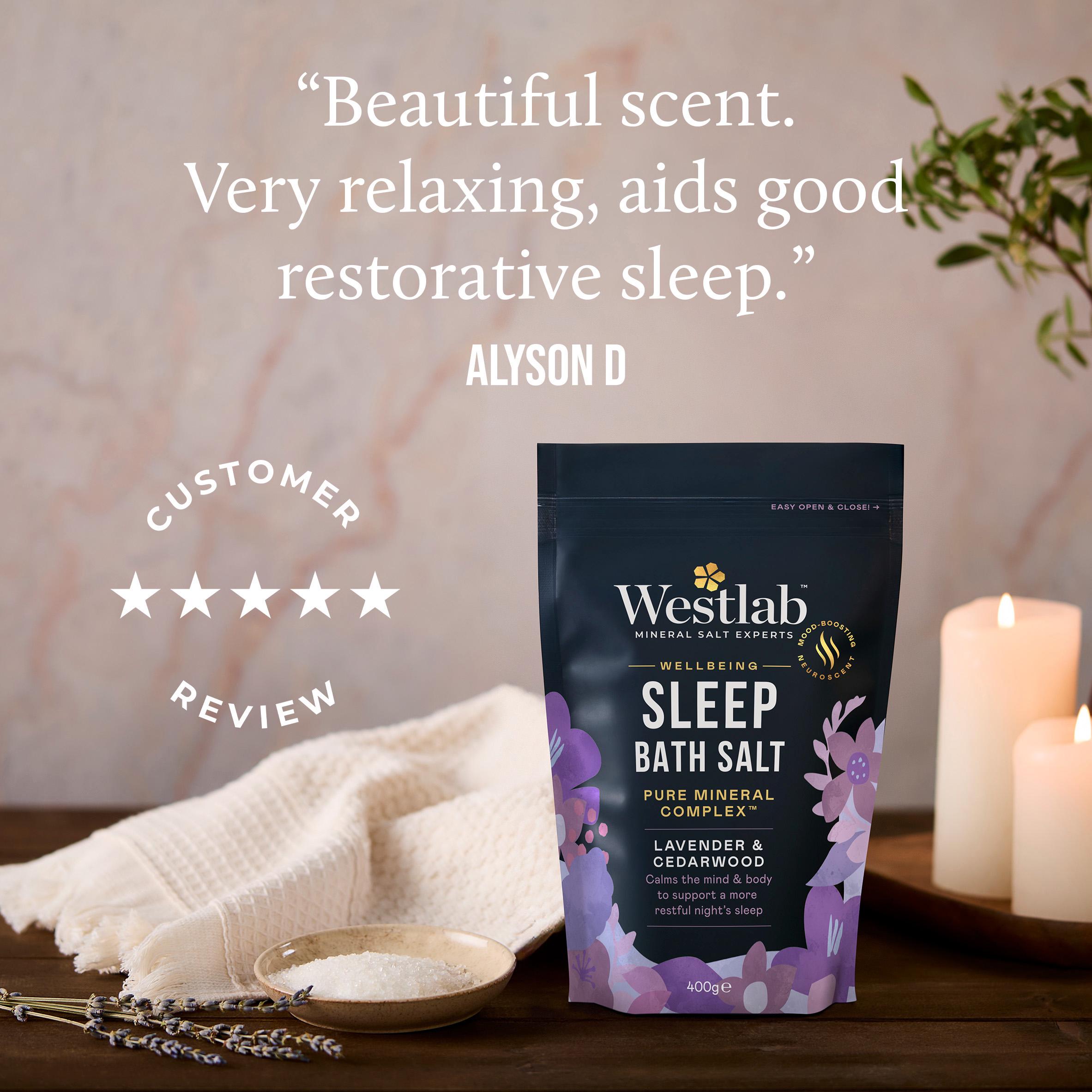 Westlab lavender cedarwood sleep wellbeing bath salt 400g - British product