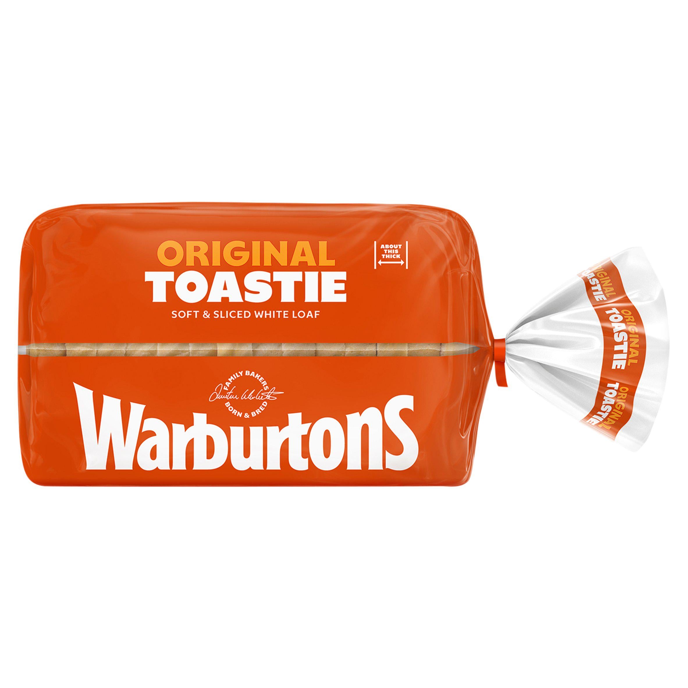 Warburtons Toastie thick sliced white bread 400g, UK version