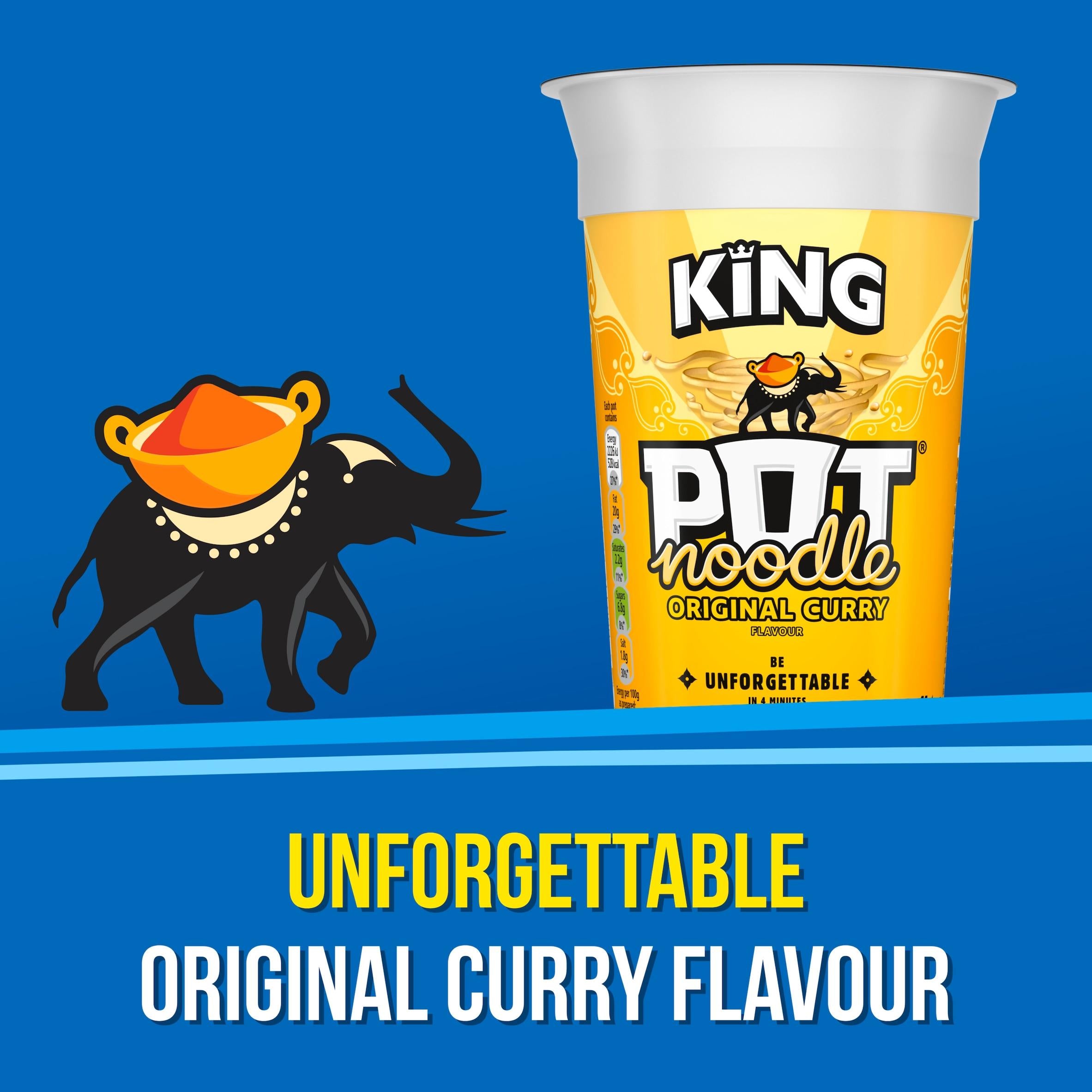 Pot Noodle King Original Curry Pot 114g, imported from the UK