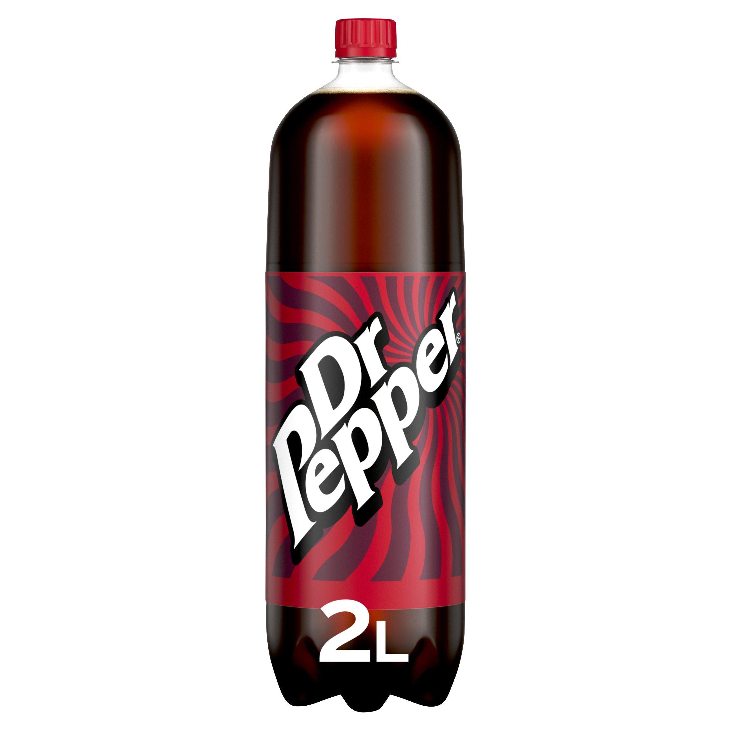 Dr Pepper soft drink 2L, imported from the UK