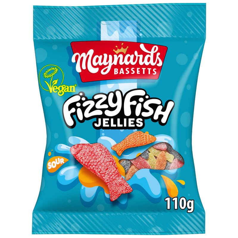 Maynards Bassetts Fizzy Fish jellies 110g sharing bag, UK version