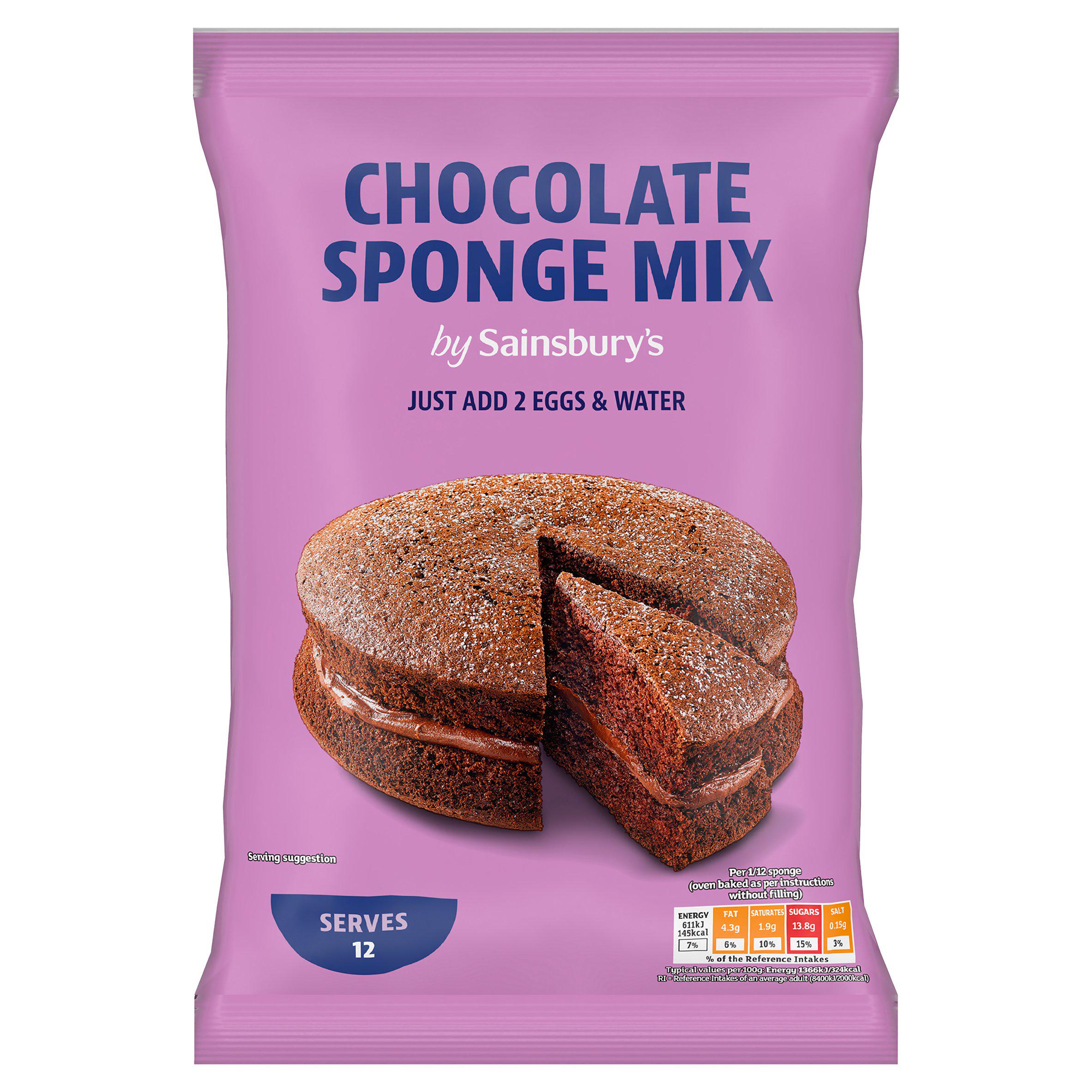 Sainsbury's chocolate sponge cake mix 400g, UK version