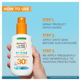 Garnier sun protection spray SPF 30 Invisible 150ml - British product