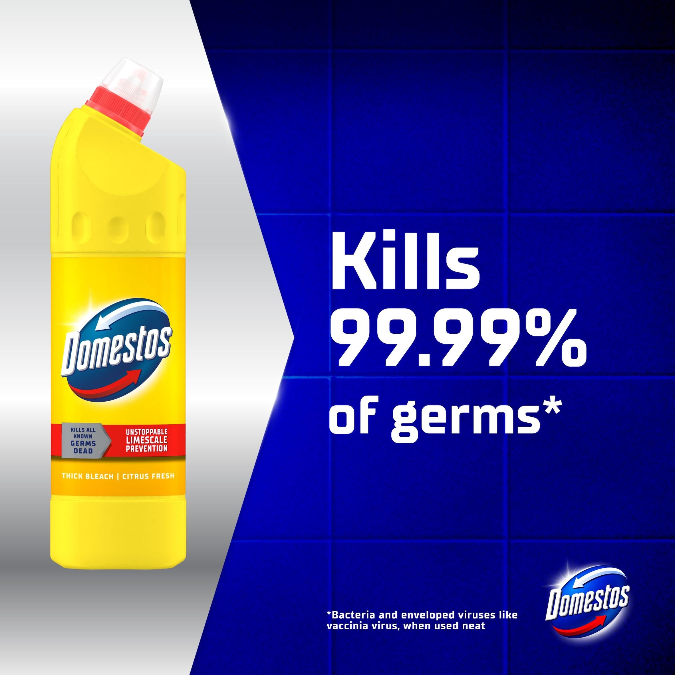 Domestos thick bleach Citrus Fresh 750ml, imported from the UK