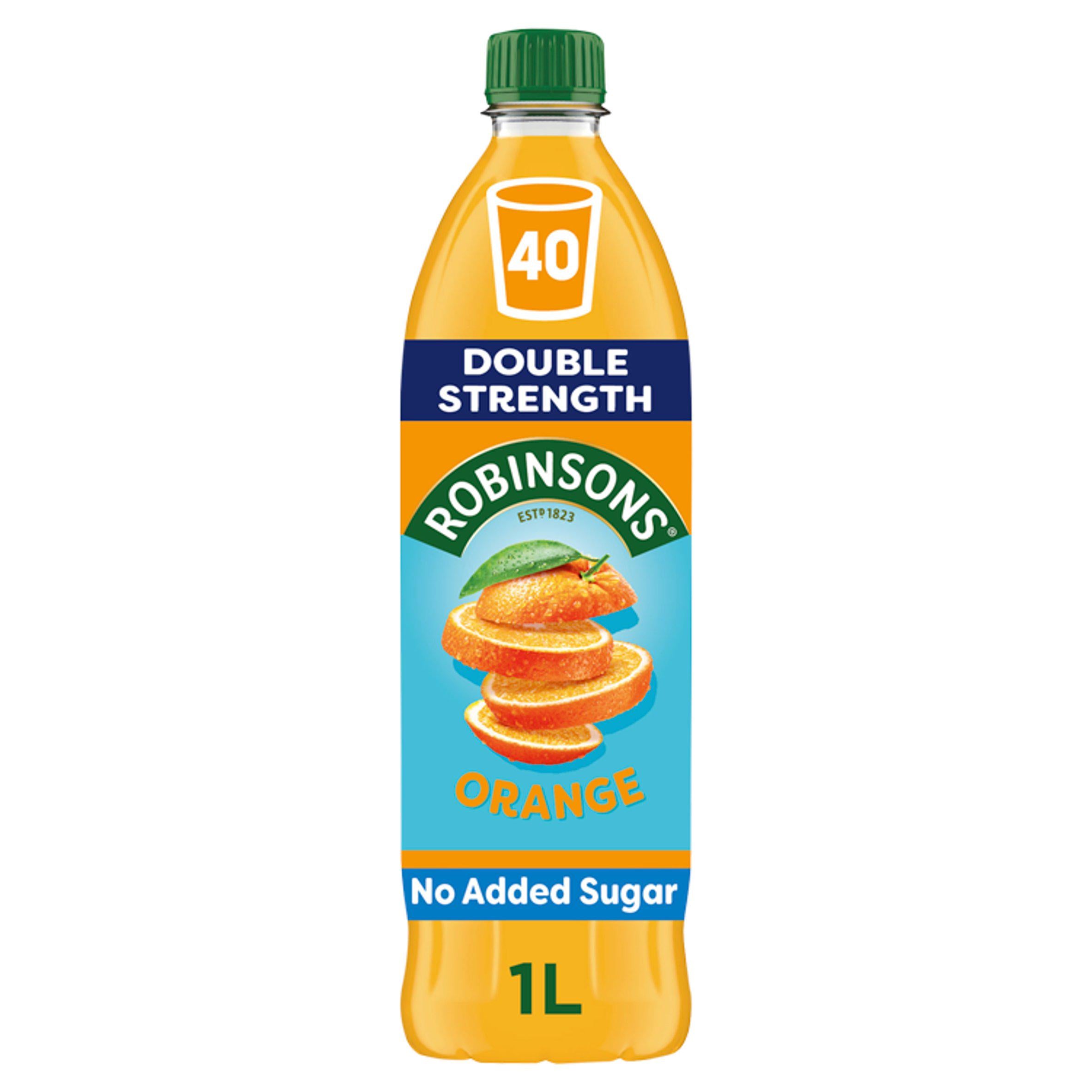 Robinsons double strength orange squash no added sugar 1L (British brand)