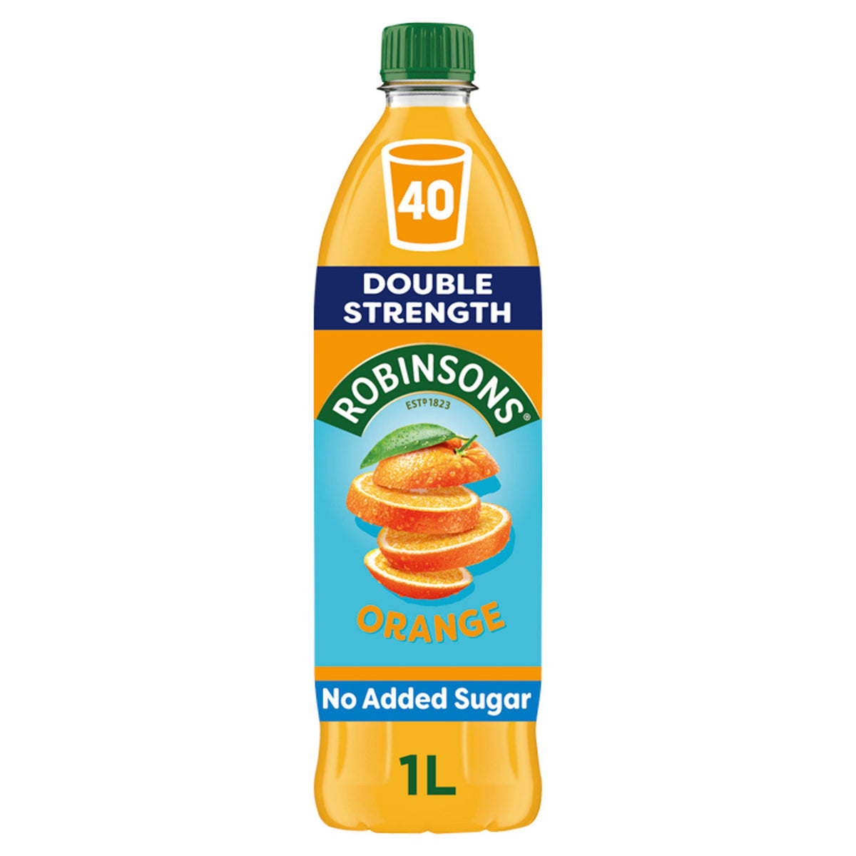 Robinsons double strength orange squash no added sugar 1L (British brand)