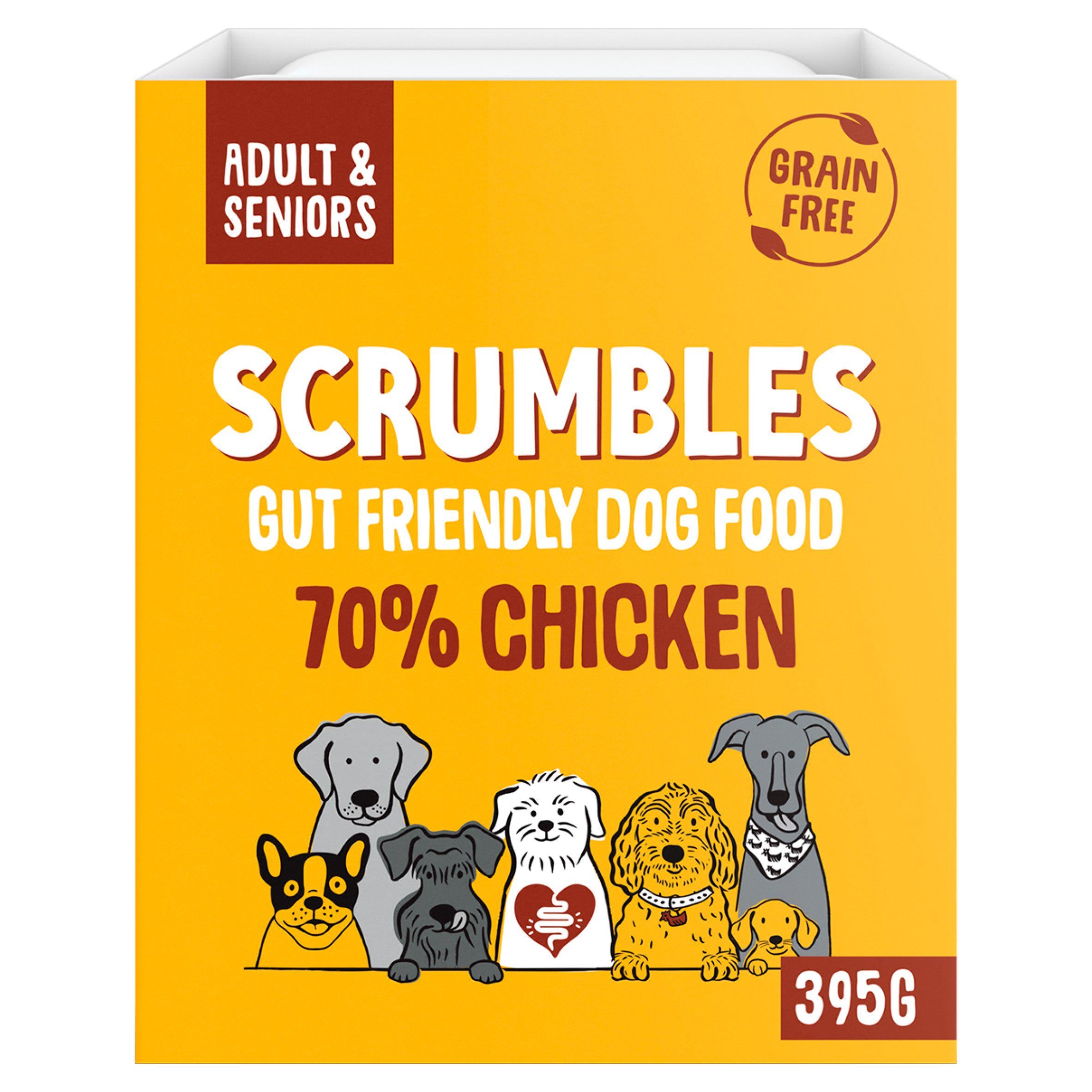 Scrumbles wet dog food chicken 395g (British brand)
