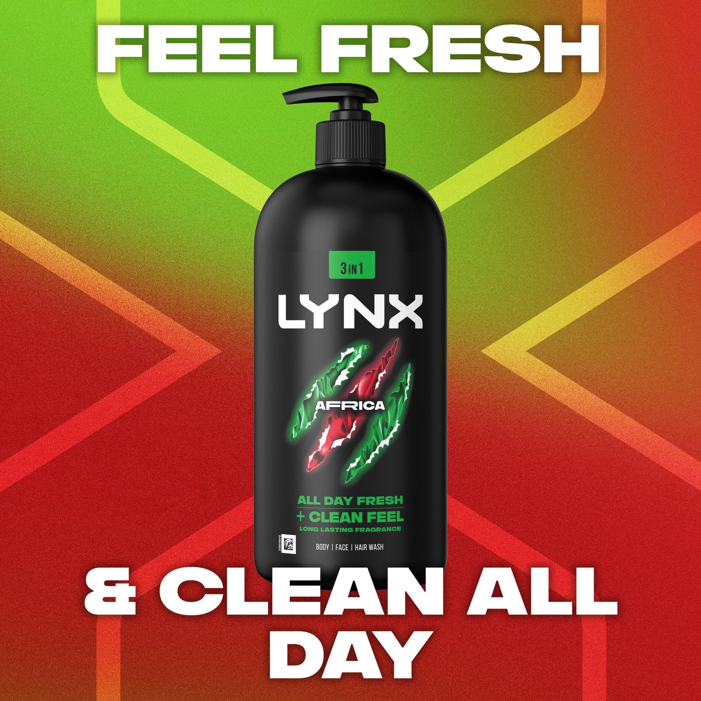 Lynx Africa body wash 900ml, 3 in 1 (British brand)