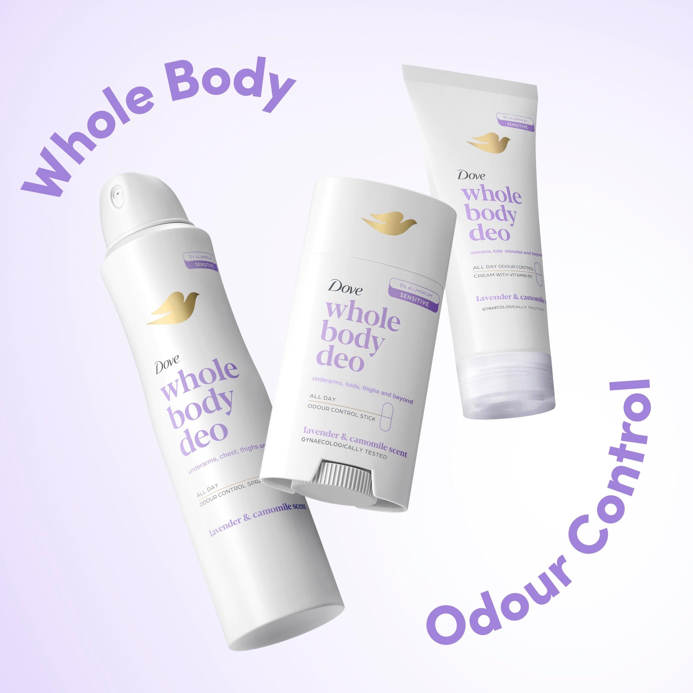 Dove whole body deodorant stick lavender and camomile 75ml, UK version