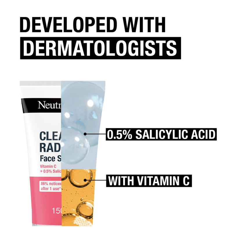 Neutrogena Clear & Radiant face scrub 150ml (British brand)