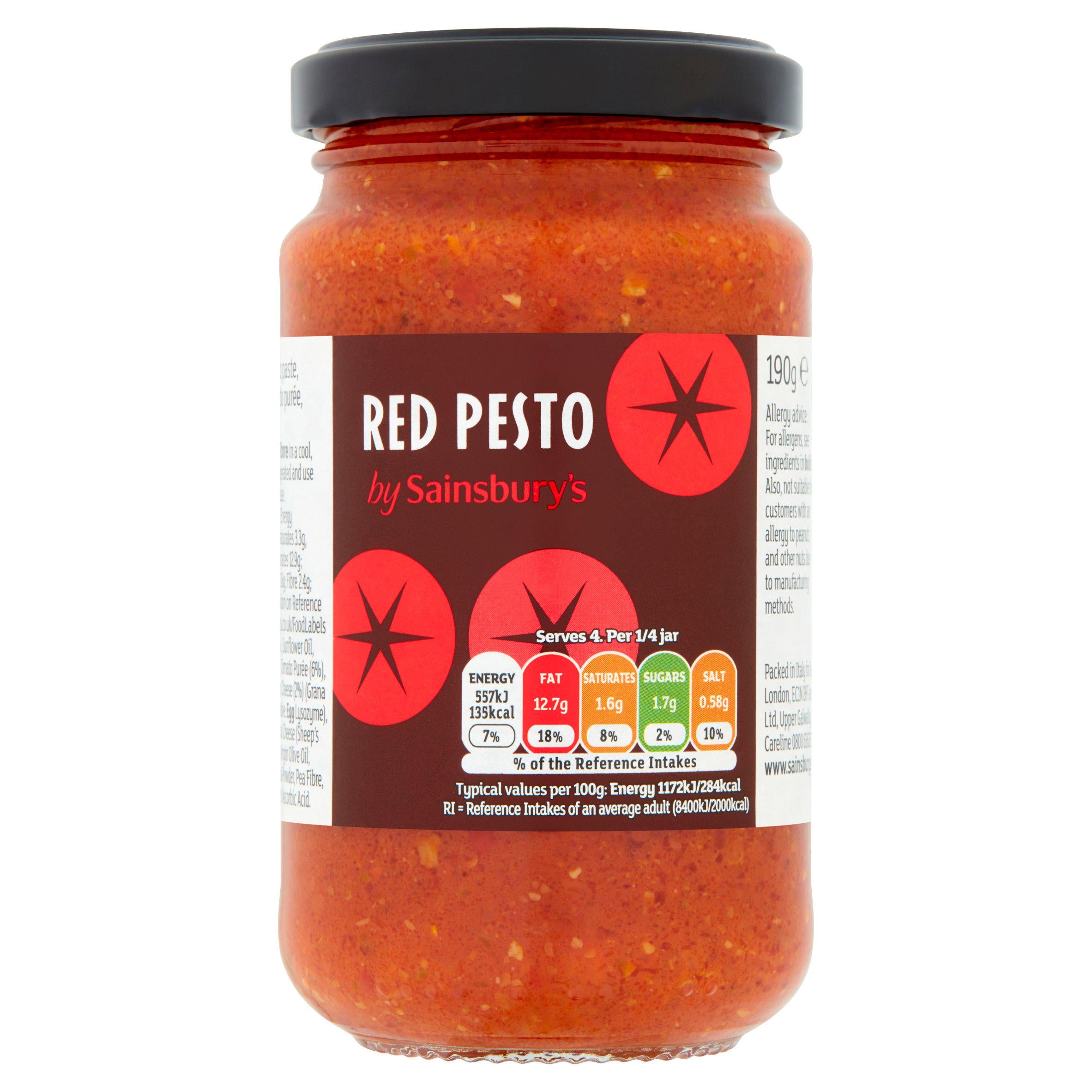 Sainsbury's red pesto 190g jar - British product