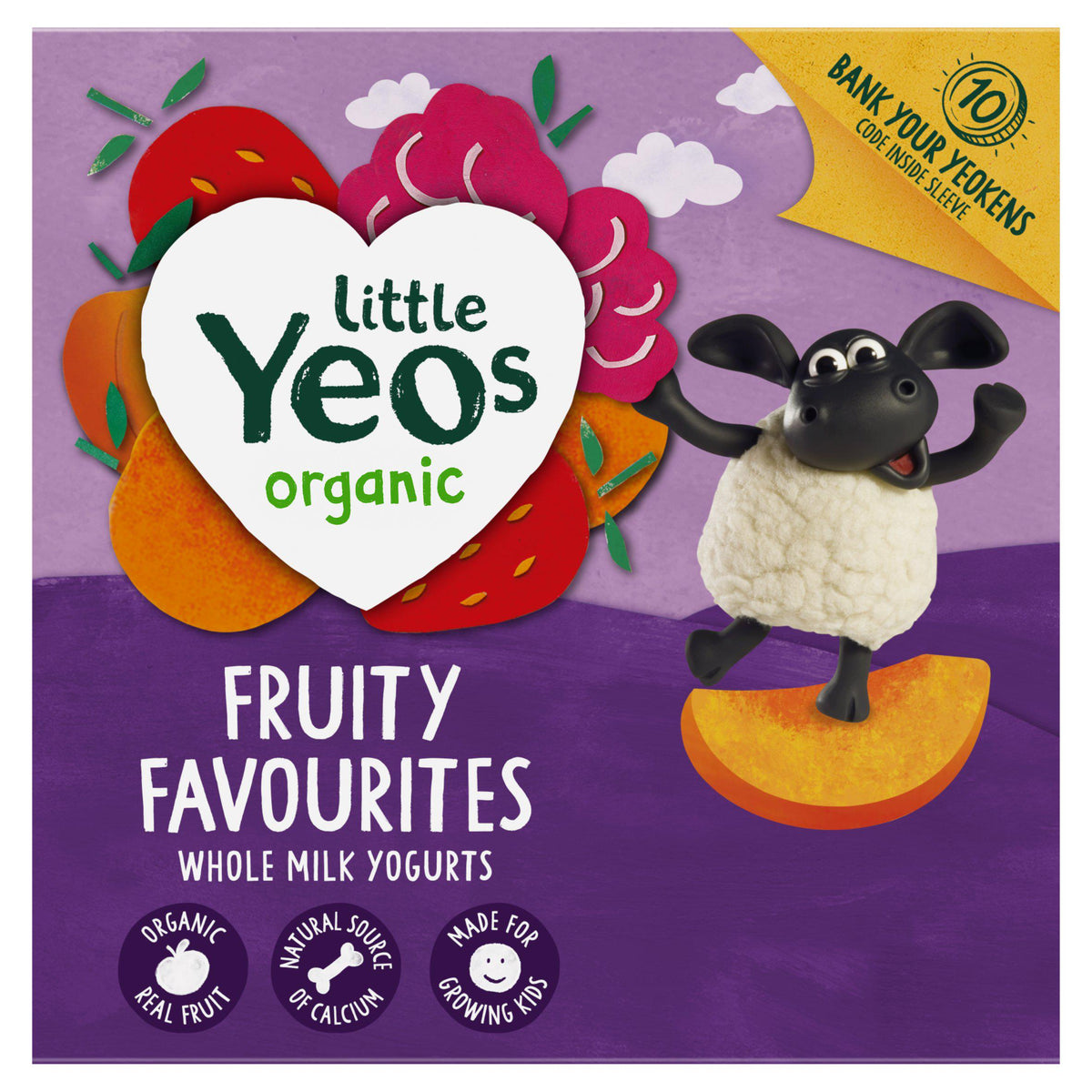 Yeo Valley Little Yeos fruity kids yogurt 4x85g, imported from the UK