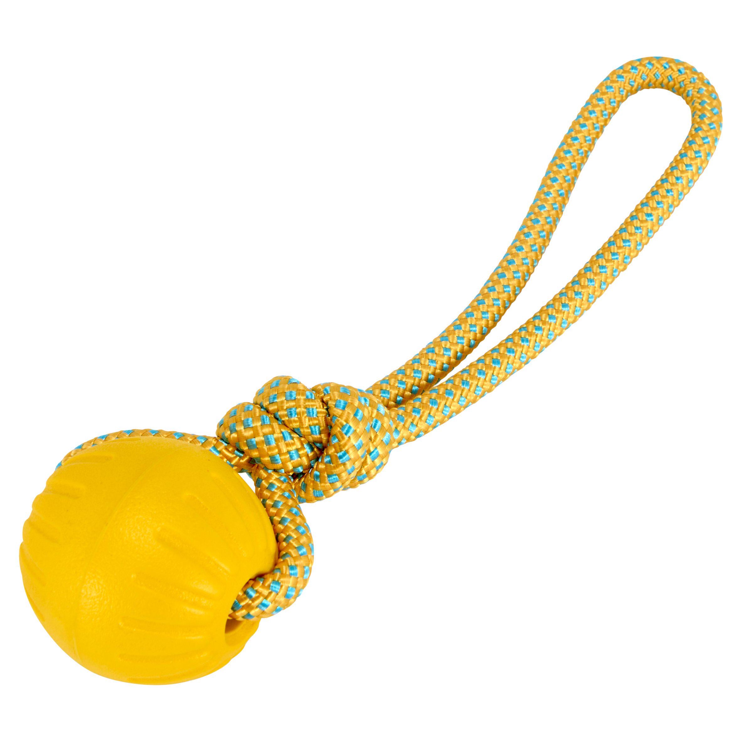 Petface floating ball on a rope dog toy (British brand)