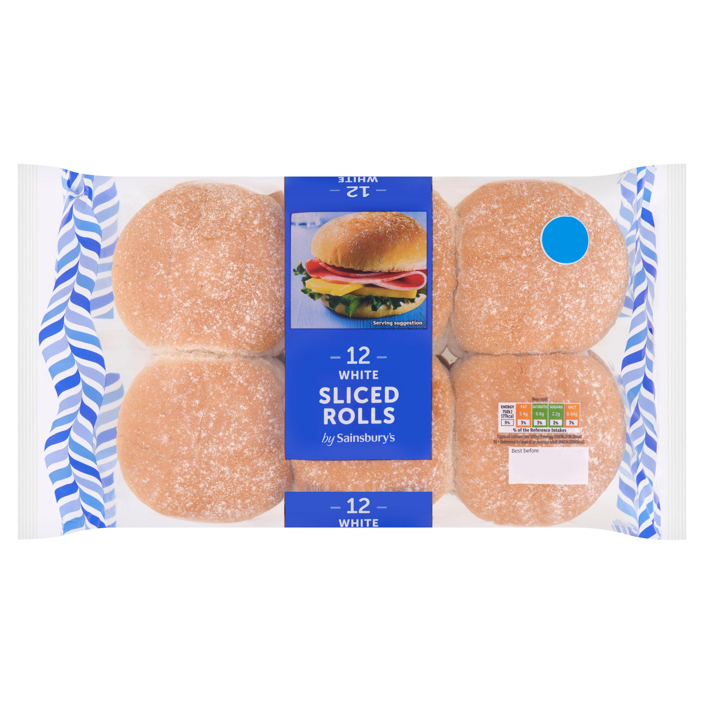 Sainsbury's White Sliced Rolls x12 GOODS Sainsburys   