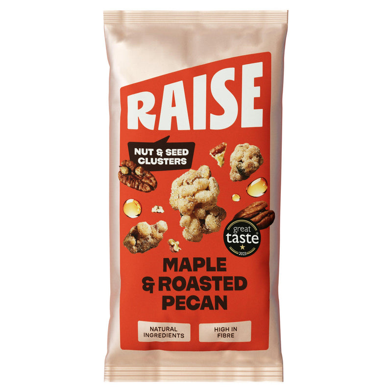 Raise Maple Pecan Nuts & Seeds Cereal Bar 35g, imported from the UK