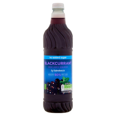 Sainsburys Sainsbury's No Added Sugar Blackcurrant High Juice Squash 1L- Buy online at McGrocer