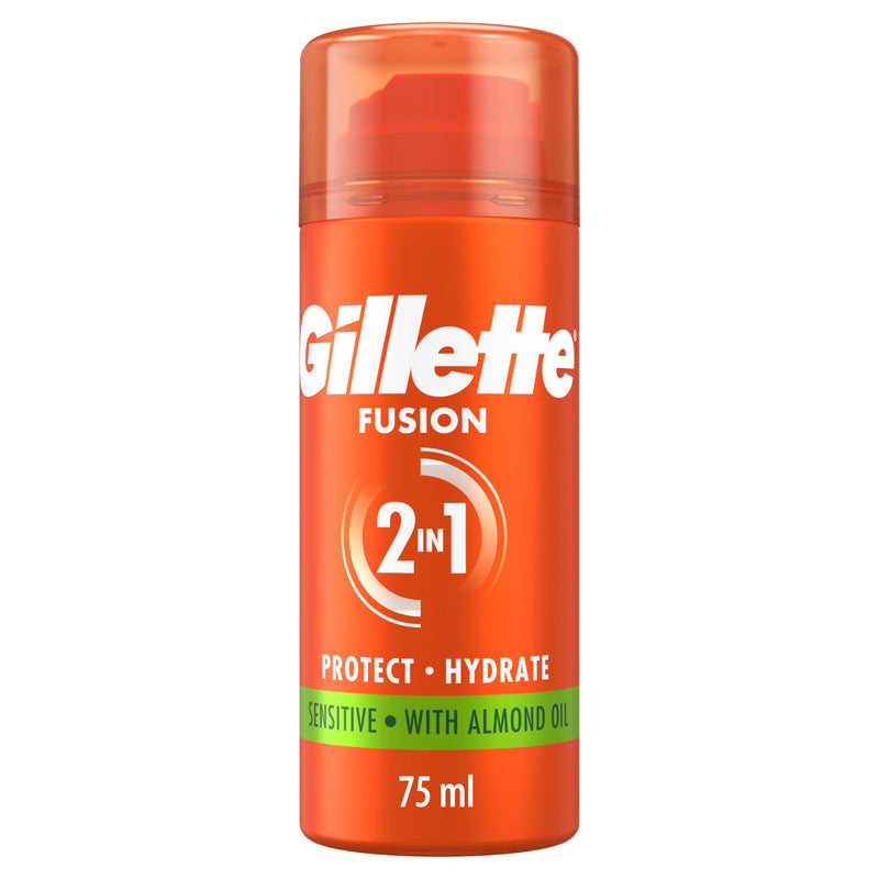 Gillette Fusion shaving gel sensitive travel 75ml (British brand)