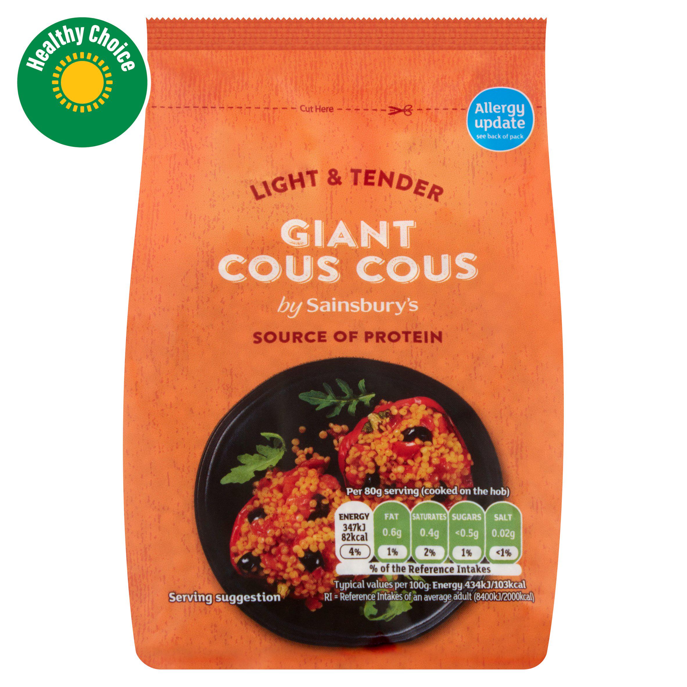 Sainsbury's Giant Couscous 300g package (British brand)