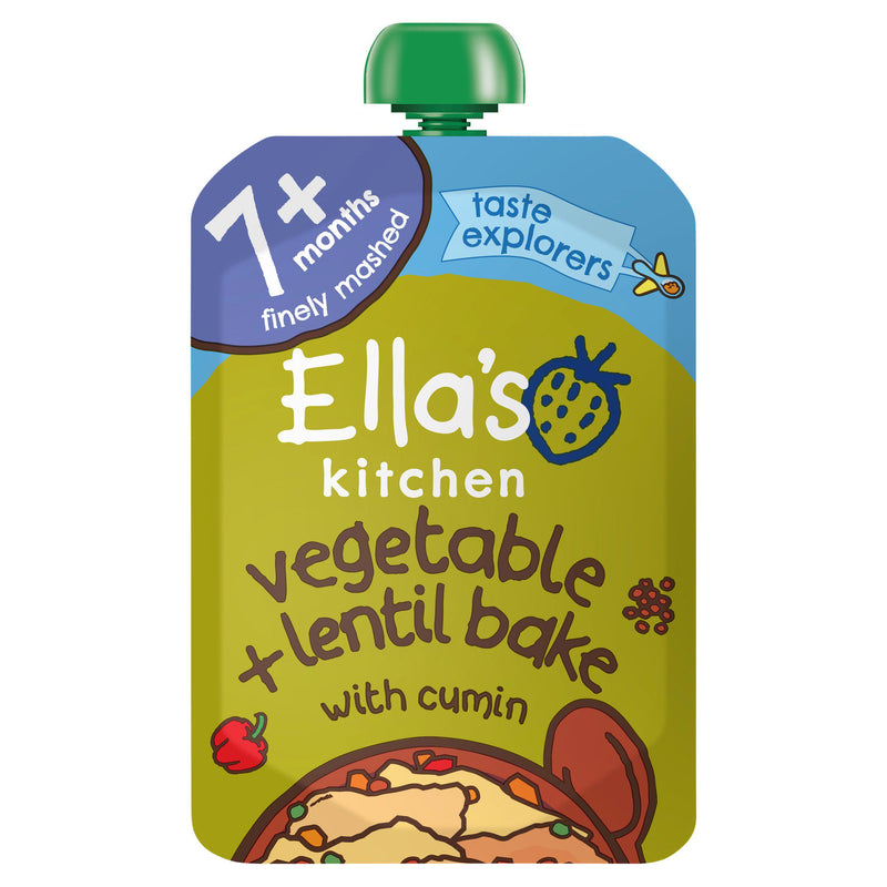 Ella's Kitchen baby food pouch Vegetable and Lentil Bake 130g, UK version