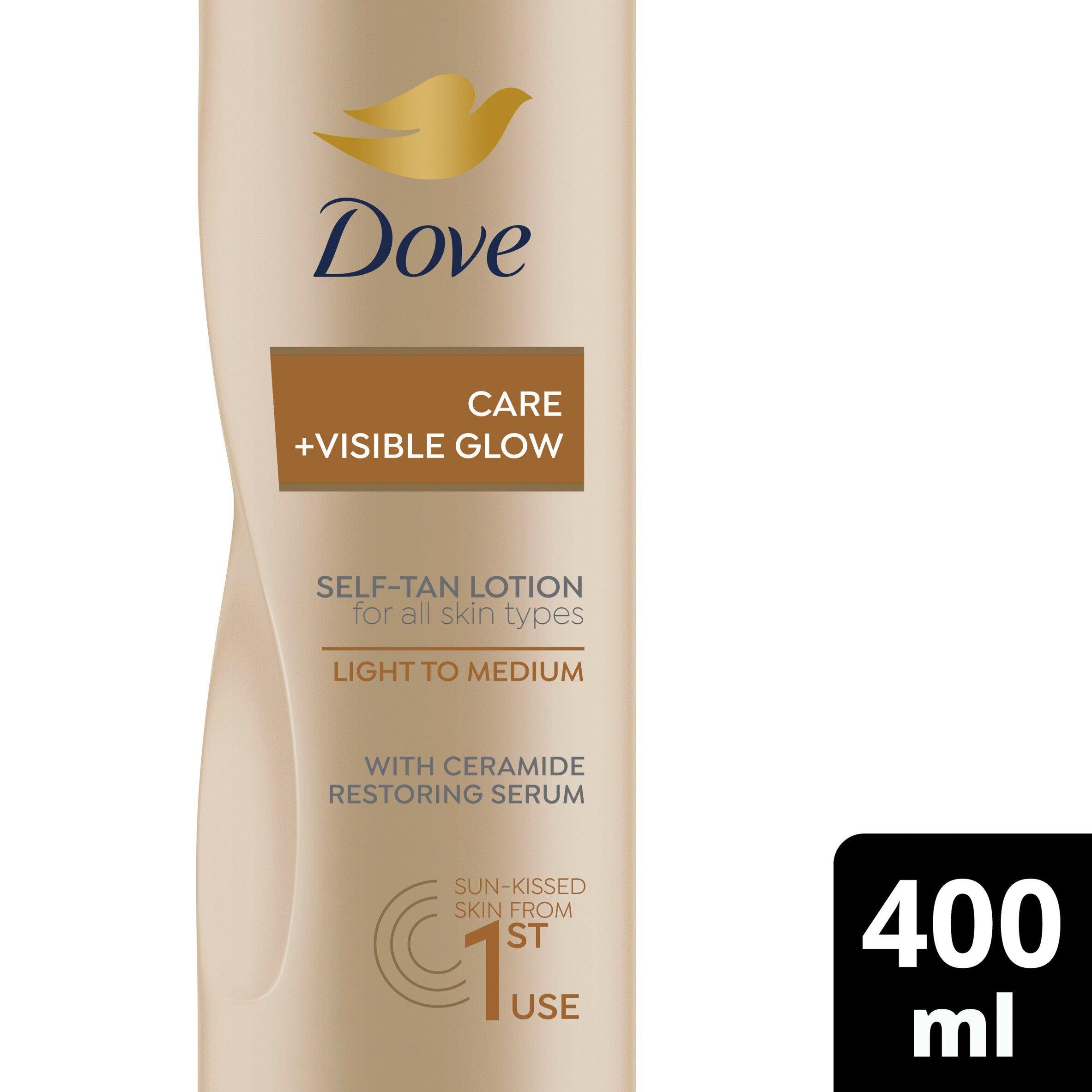 Dove Visible Glow self tan lotion 400ml, imported from the UK