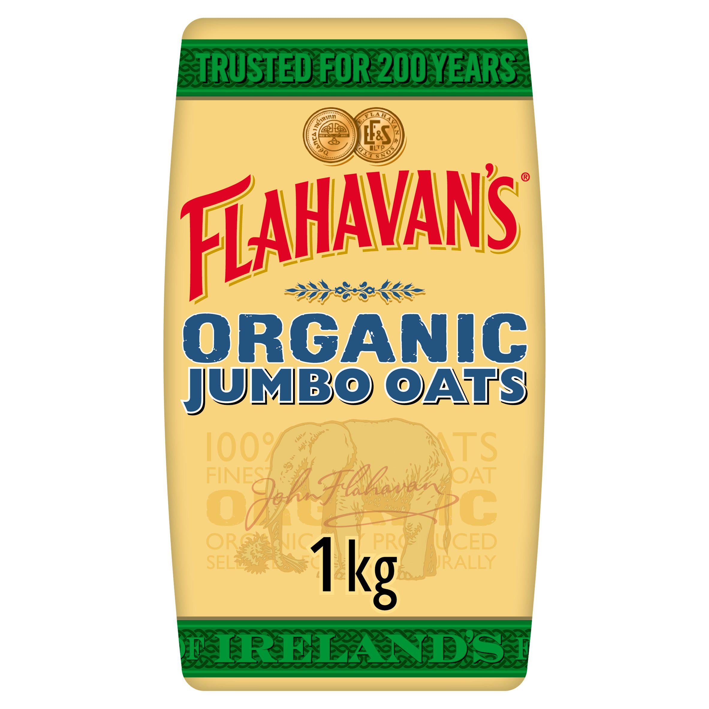 Flahavan's organic jumbo porridge oats 1kg, UK version
